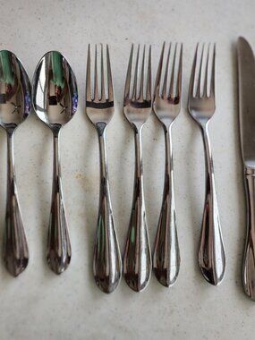 HAMPTON Argent Silverware Flatware Stainless Steel Set of 12 Spoons Forks Knives